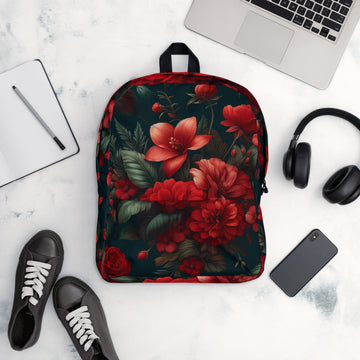 Red Floral Backpack